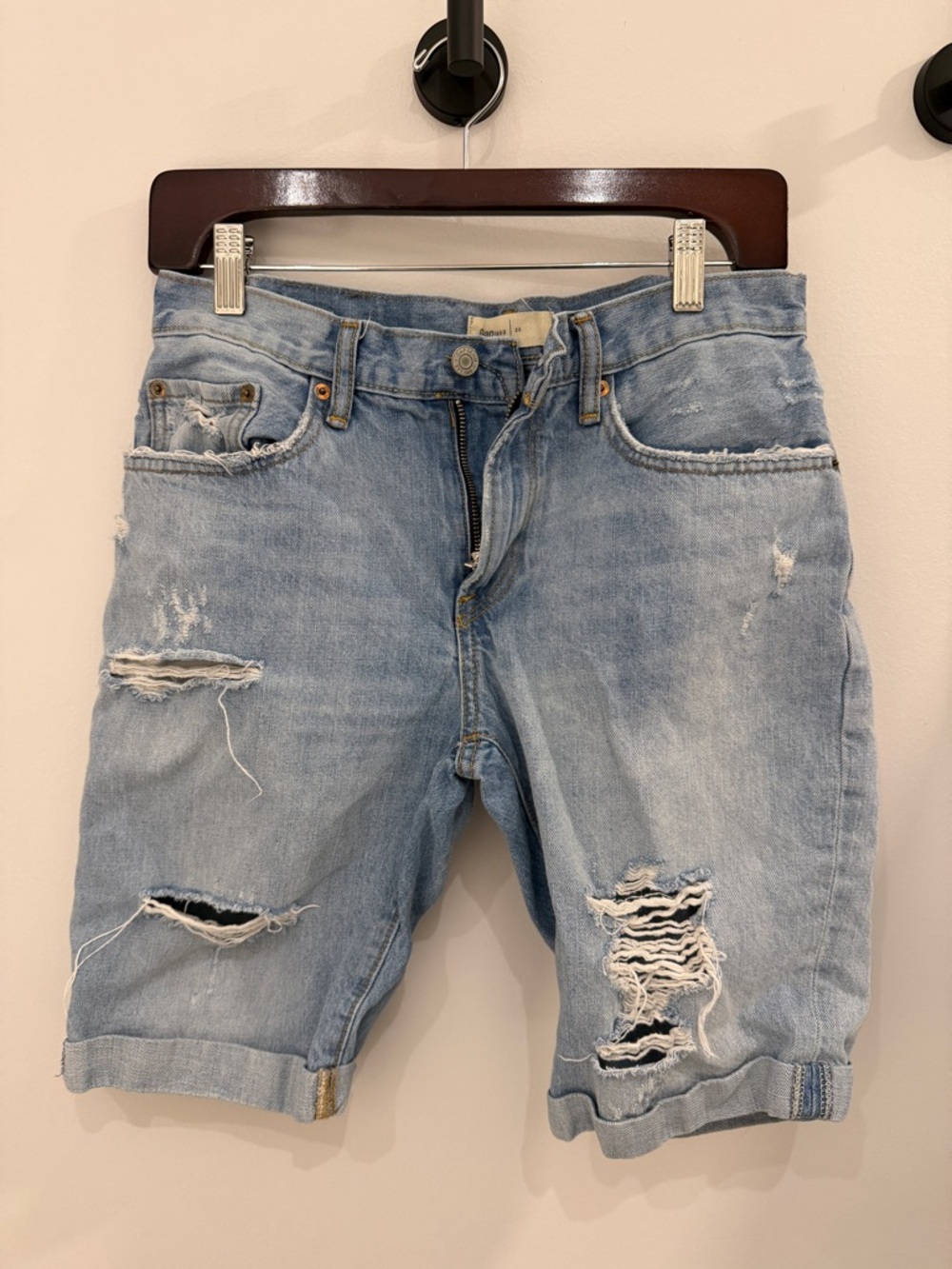 GAP Light Blue Distressed Men's Denim Shorts